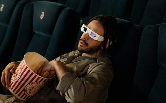 man watching a 3d film at the The Reservoir
